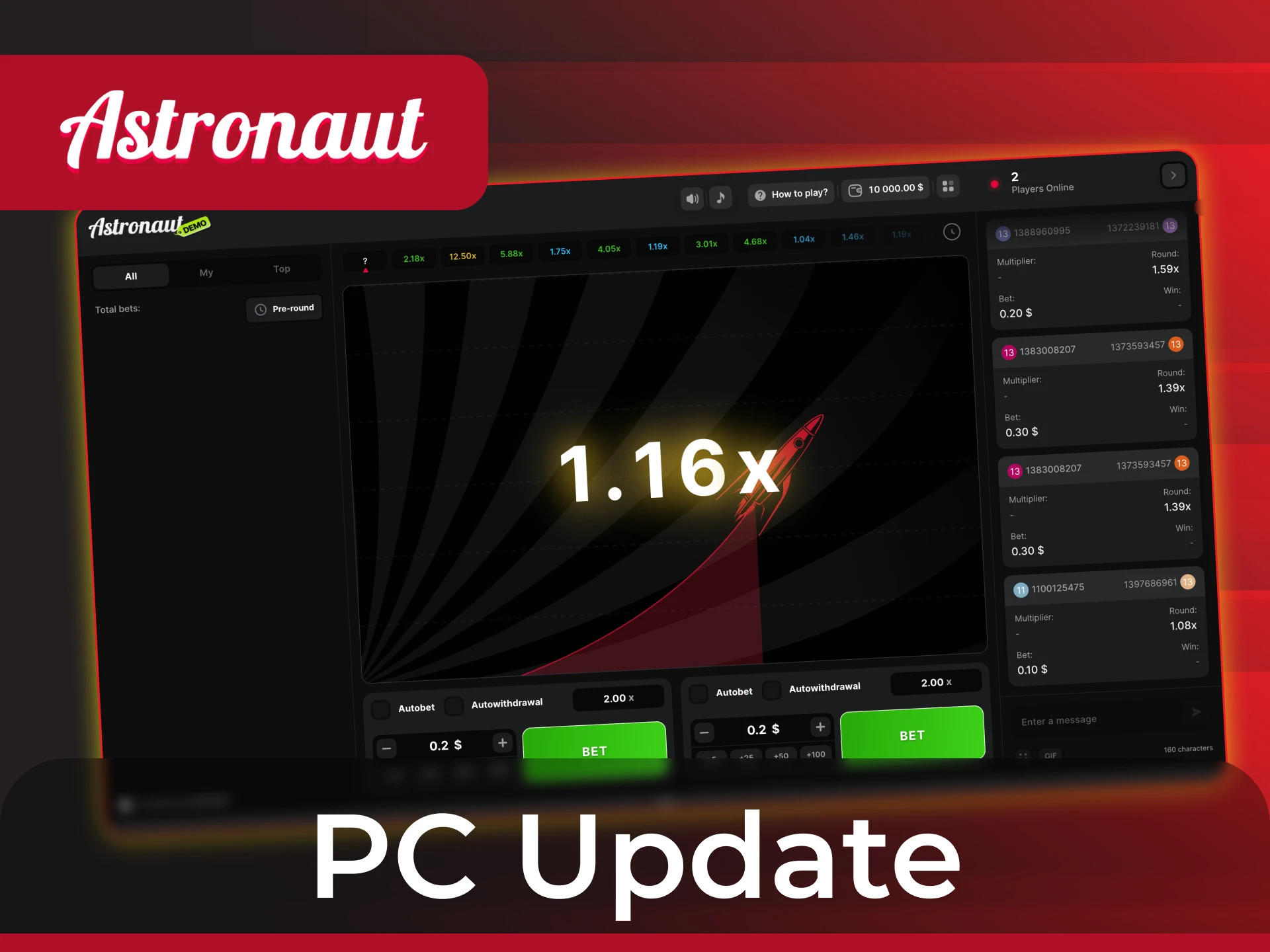 Find out how to update the Astronaut online casino app on your PC.