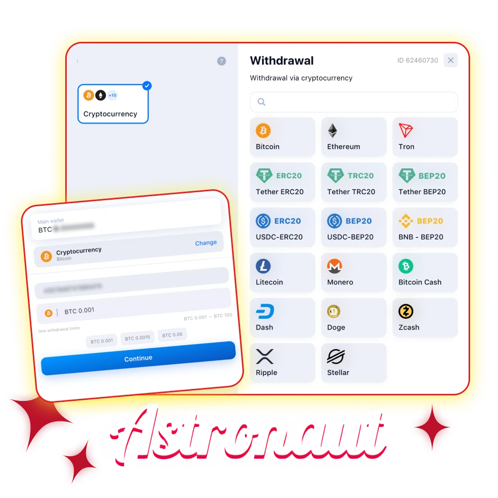 Play the Astronaut game at the online casino and withdraw your winnings.
