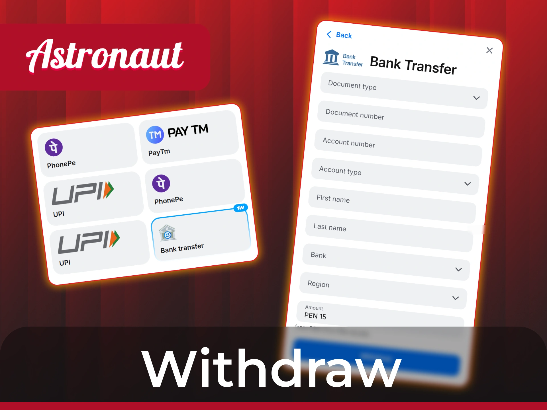 Withdraw your Astronaut game winnings just in few steps at 1win.