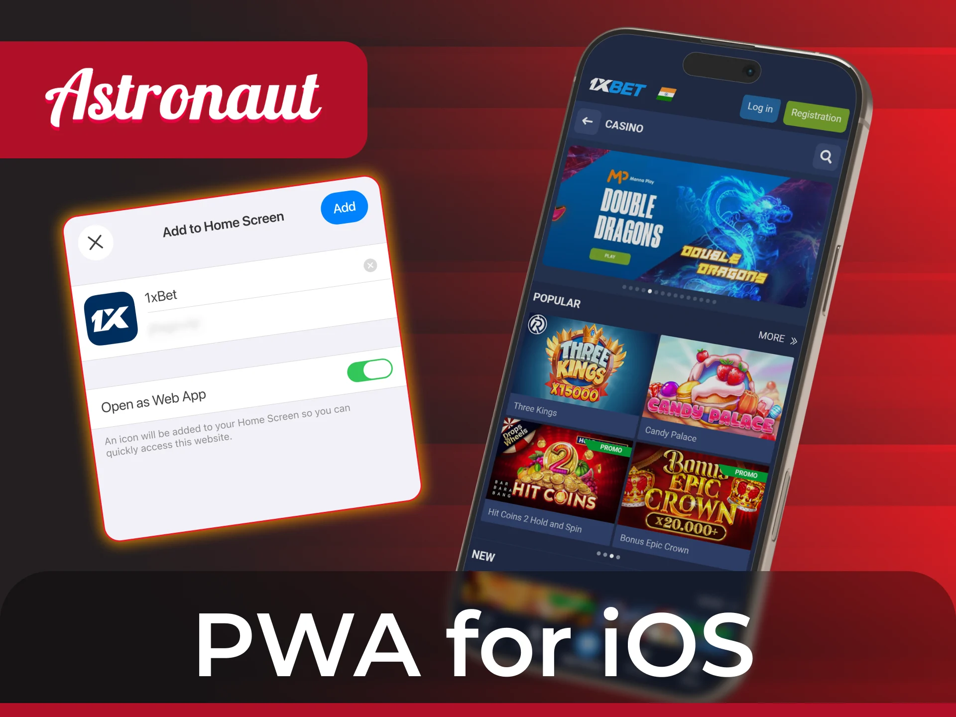 Play Astronaut game from iOS at 1xBet app.