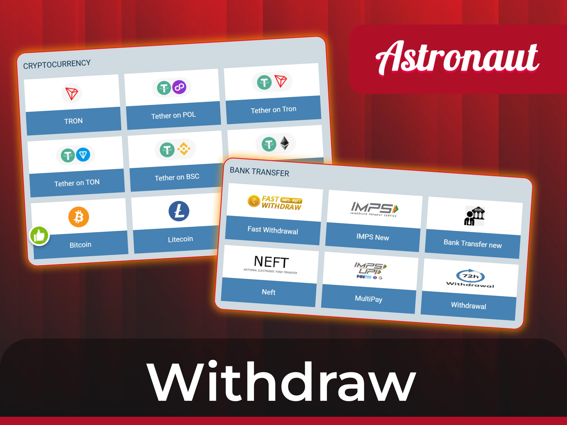 Withdraw your Astronaut game winnings easy and fast at 1xBet.