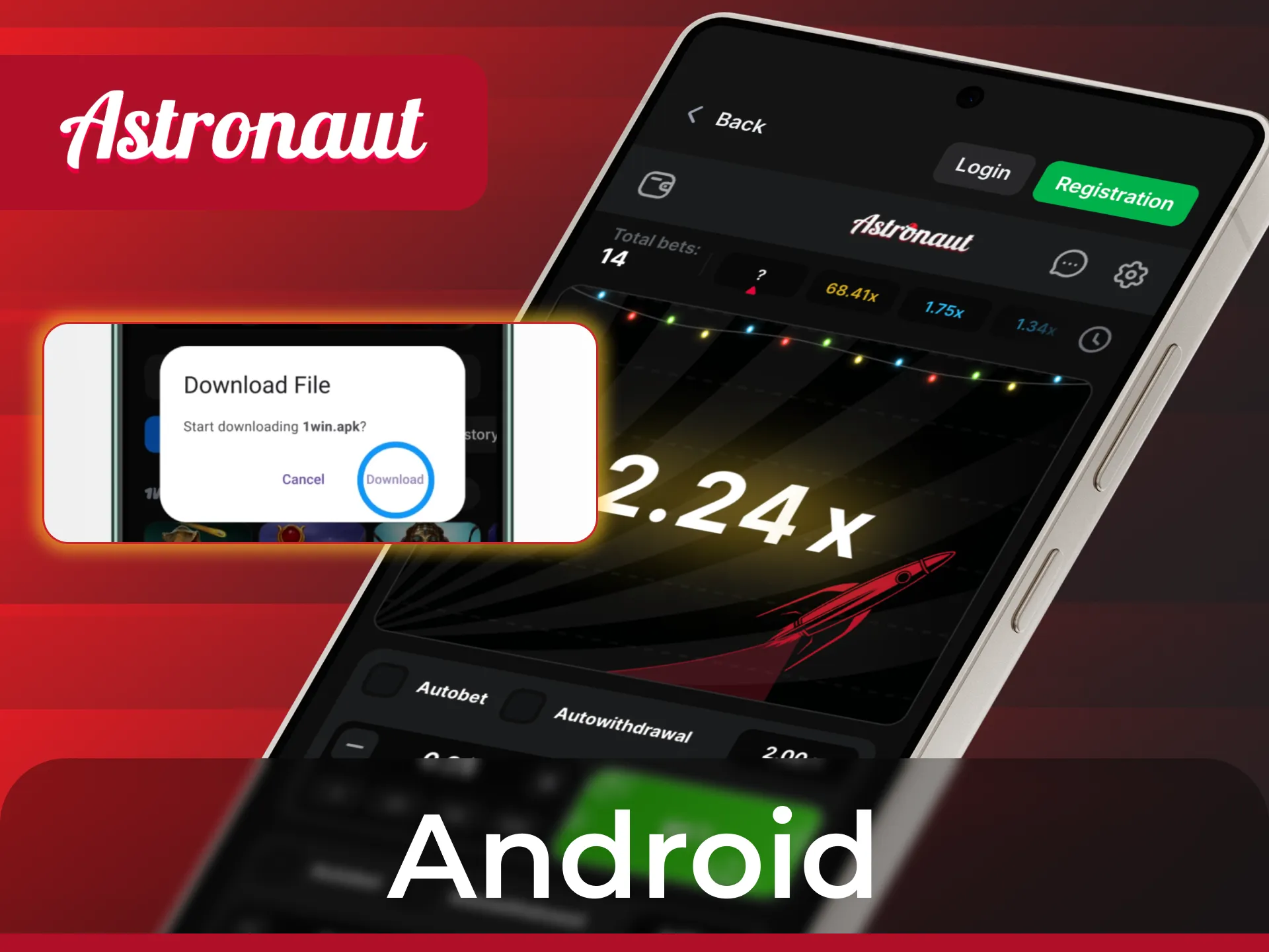Start to download Astronaut crash game predictor on Android to enhance your strategy.