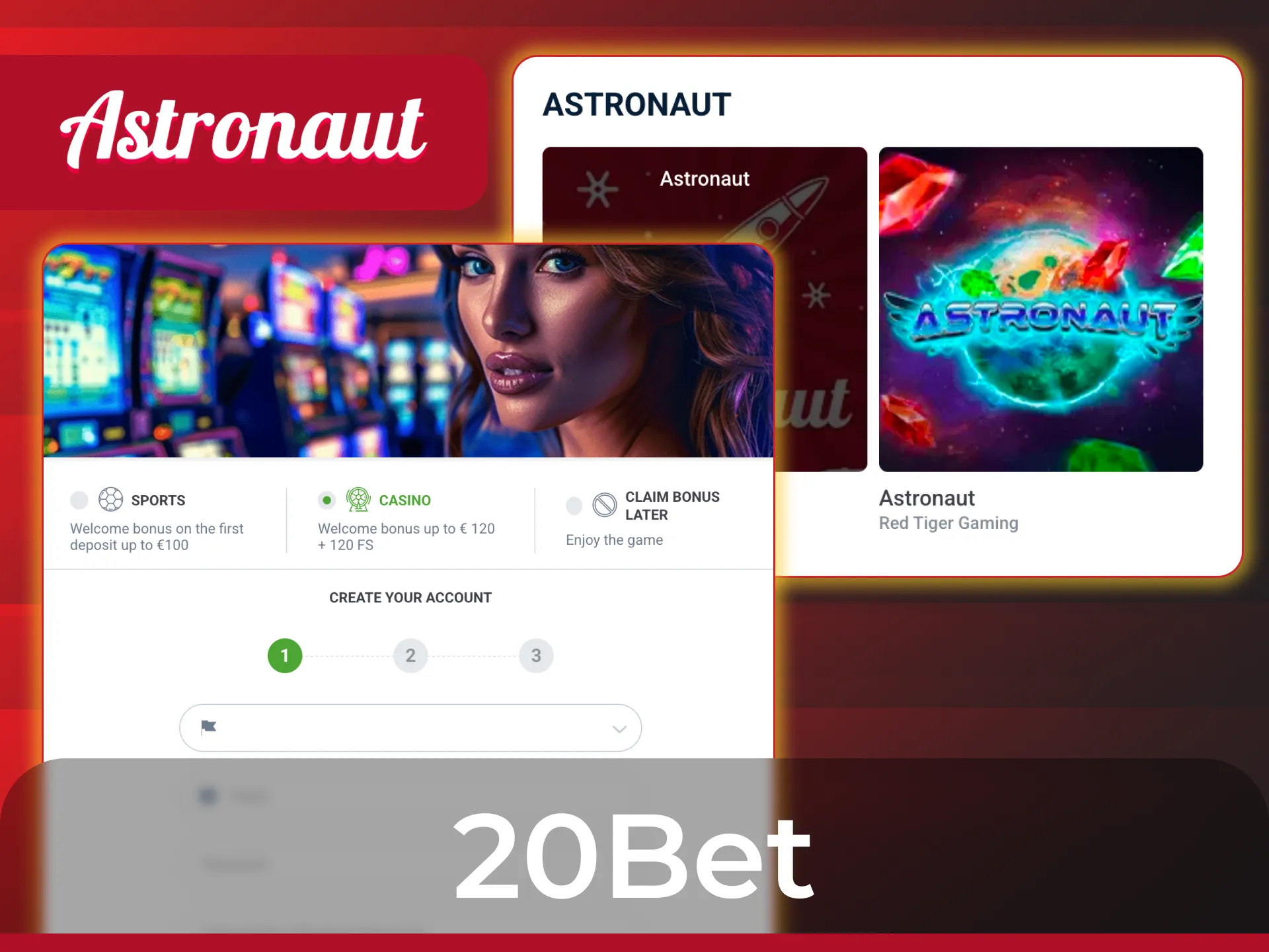 Visit 20Bet to play Astronaut and participate in rewarding casino promotions.