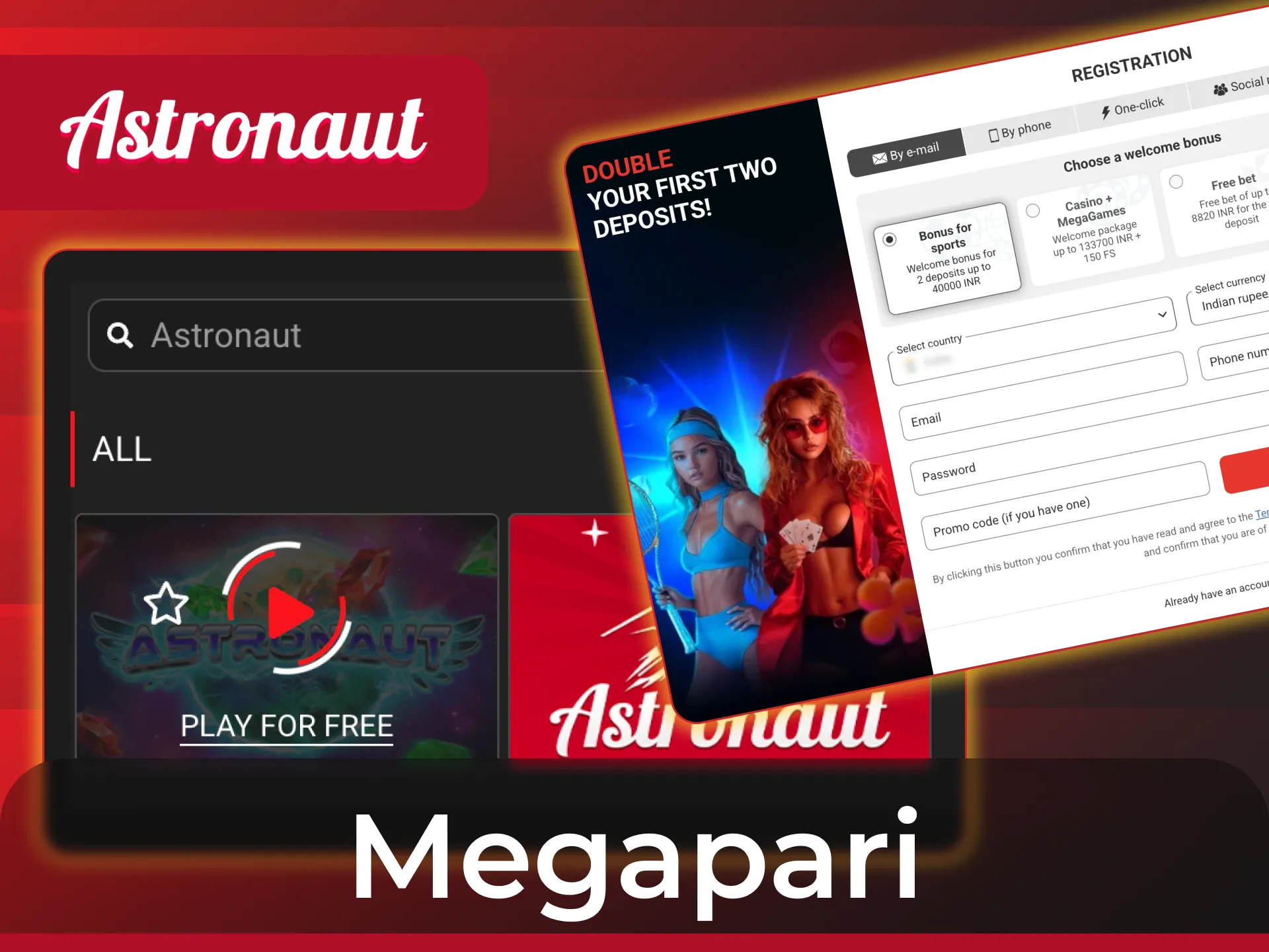 Open an account at Megapari to enjoy a seamless Astronaut gaming experience.