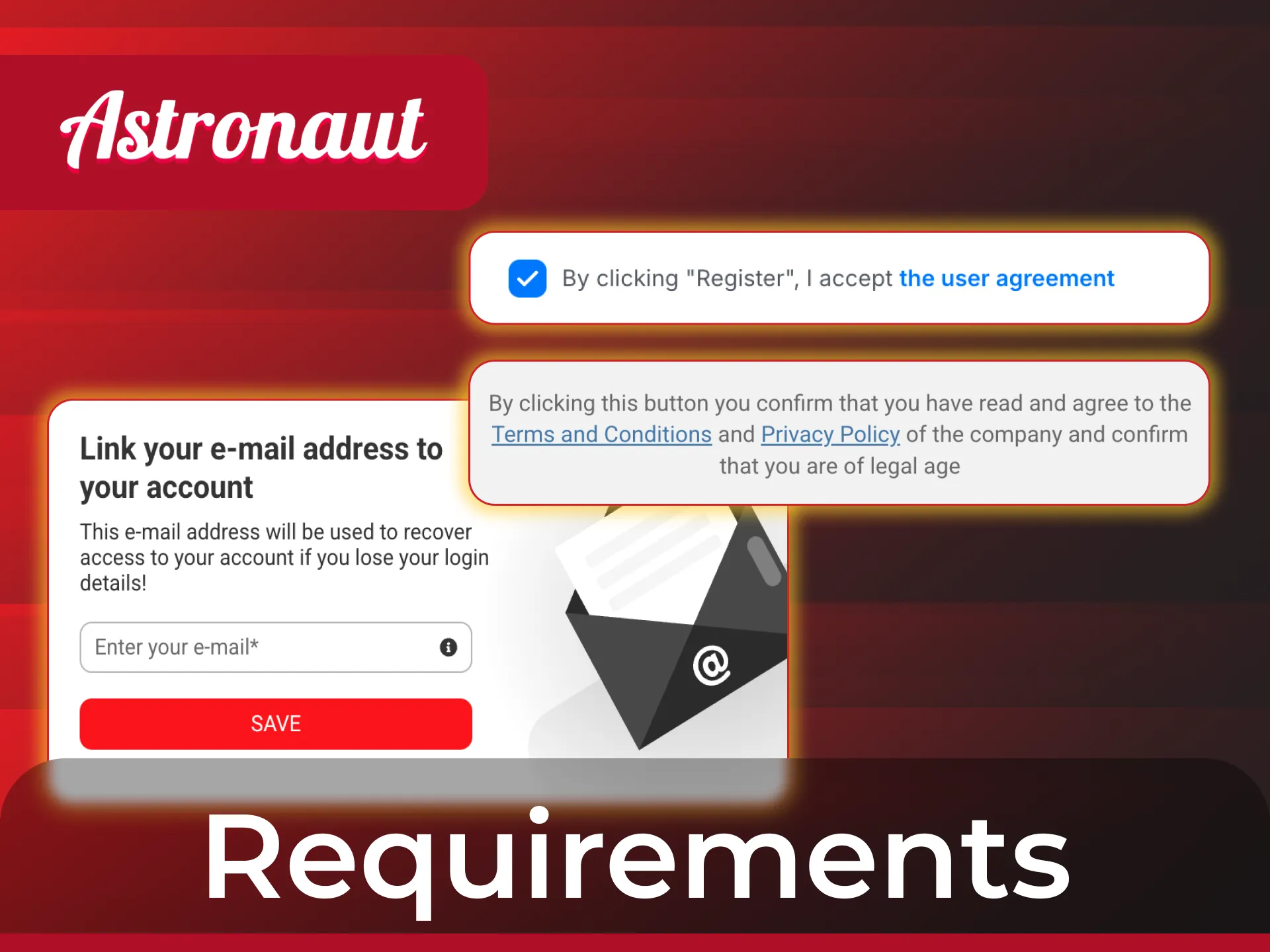 Review all necessary Requirements Before Signing Up for the Astronaut game platform.