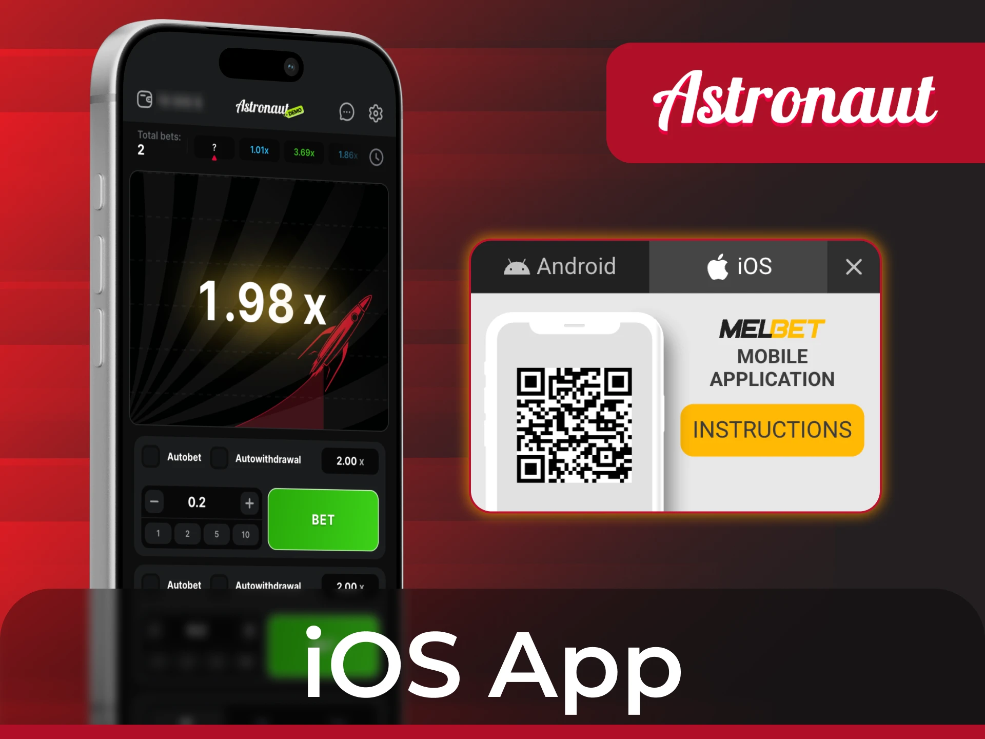 Learn how to install Melbet iOS app to start playing Astronaut.